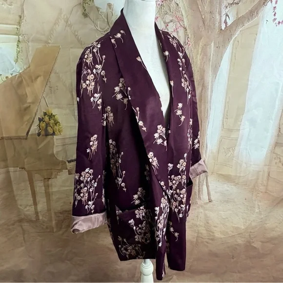 Anthropologie Ett:twa Women's Floral Blazer - Purple - Picture 5 of 10